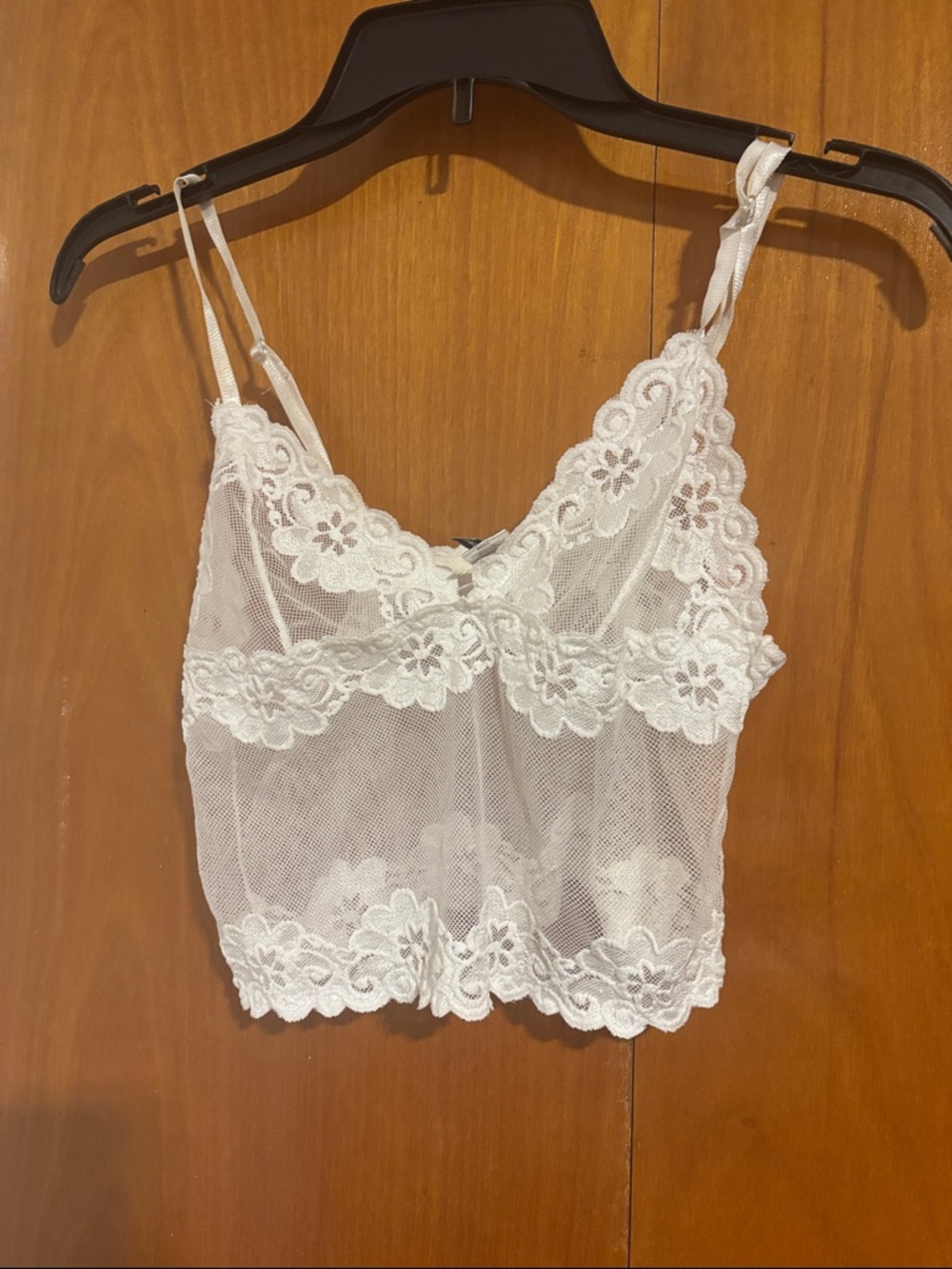 Rampage White Lace Sheer Bralette Tank